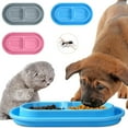 thumbnail image 2 of Cat Bowls for Food and Water Easy to Clean Ants Away Outside Pet Double Bowl Large Blue, 2 of 8