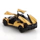 thumbnail image 4 of Coche de carreras con retroceso dorado a escala 1/43, metal fundido a presión, tres puertas que se abren. Exquisito juguete para niño, mini coche de juguete de bolsillo.,pa gold, 4 of 6