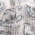 thumbnail image 4 of Saltoro Sherpi Madrid Beach Print Reversible Throw Blanket with Fabric Bound Edges,White and Gray, 4 of 5