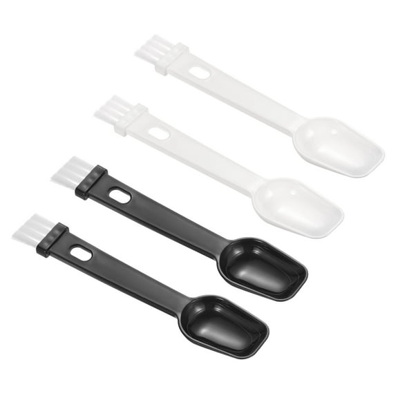 Uxcell Coffee Espresso Brush 4 Pack 2 in 1 Coffee Grinder Cleaning Brush with Spoon