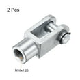 thumbnail image 3 of Uxcell Air Cylinder Rod Clevis End M16x1.5 Female Thread Y Connector, Silver 2 Pack, 3 of 5
