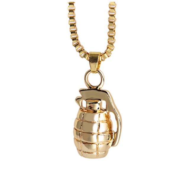 serony Small Weapons Shape Pendants 70cm Long Chain Necklace Allergy Free Jewelry for Hip Hop Fans