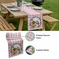 thumbnail image 5 of Easter Bunny Table Runner - 60 Inch Long, Kitchen Dining Table Runner Dresser Scarves, Spring Easter Eggs Chick Floral Pink Check Farmhouse Decor for Coffee Tables Wedding Party Banquet, 5 of 8