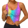 thumbnail image 4 of Lsque Rainbow Scales2 Printed Women'S Sports Bra, Compression, Moisture Wicking, High-Impact Sports Bra For Women,Supportive sports bra-, 4 of 9