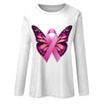 thumbnail image 4 of Lroveb Breast Cancer Awareness Shirts for Women T Reast Support Shirt Pink Ribbon Graphic Tees Beige, 4 of 5