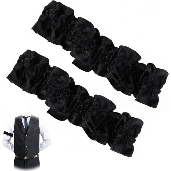1Pair Arm Garters for Men Sleeve Garters 1920's Armband Garter Roaring Anti-Slip Shirt Sleeve Holders for Men Women Roaring Arm Garters Shirt Belt Costume Classic Casino Dealer Armband Garter