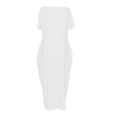 thumbnail image 4 of Off-Shoulder Batwing Sleeve Maxi Dress, Women's Loose Lounge Nightdress, Casual Comfy Sleepwear White M, 4 of 5