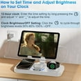 thumbnail image 5 of 6 in 1 Wireless Charger for Apple Device, 30W Foldable Wired Charging for ipad with Clock & 7 Color Ambient Light, Nightstand Charger Station for iPhone 17/16/15/iWatch Series/AirPods 4/Pro 3(White), 5 of 8