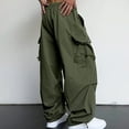 thumbnail image 2 of Mens Cargo Parachute Pants Streetwear Vintage Y2k Hip Hop Wide Leg Sweatpants, 2 of 8