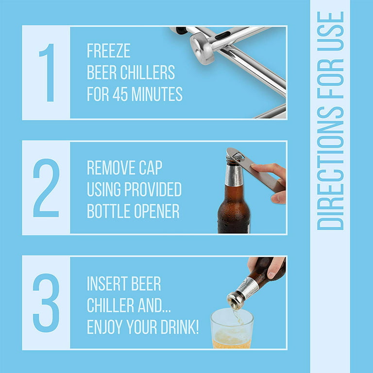 Beer Chiller Sticks Wine Chilling Rod for Bottles Set Stainless Steel  Beverage Cooler