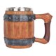 thumbnail image 1 of Mug Coffee Cup Tea Cup, Imitation Wooden Barrel with Leather Handle, 1 of 5