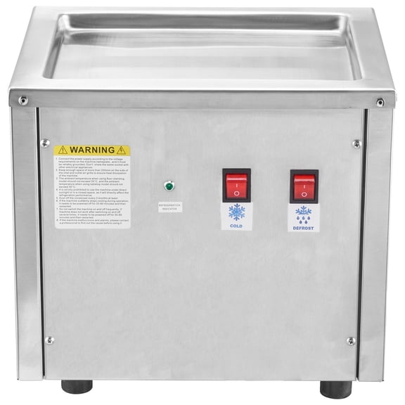 Commercial Ice Cream Roll Machine, 11x9.5 Inch Frozen Yogurt Maker with Compressor, Stainless Steel Ice Cream Pan&2 Scrapers for Homemade Rolled Ice Cream