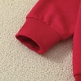thumbnail image 6 of Linfrsh Toddler Baby Girl Clothes 1T 2T 3T 4T 5T Fall Winter Outfits Letters Prints Long Sleeve Sweatshirt + Pants Sets Red,18-24 Months, 6 of 7