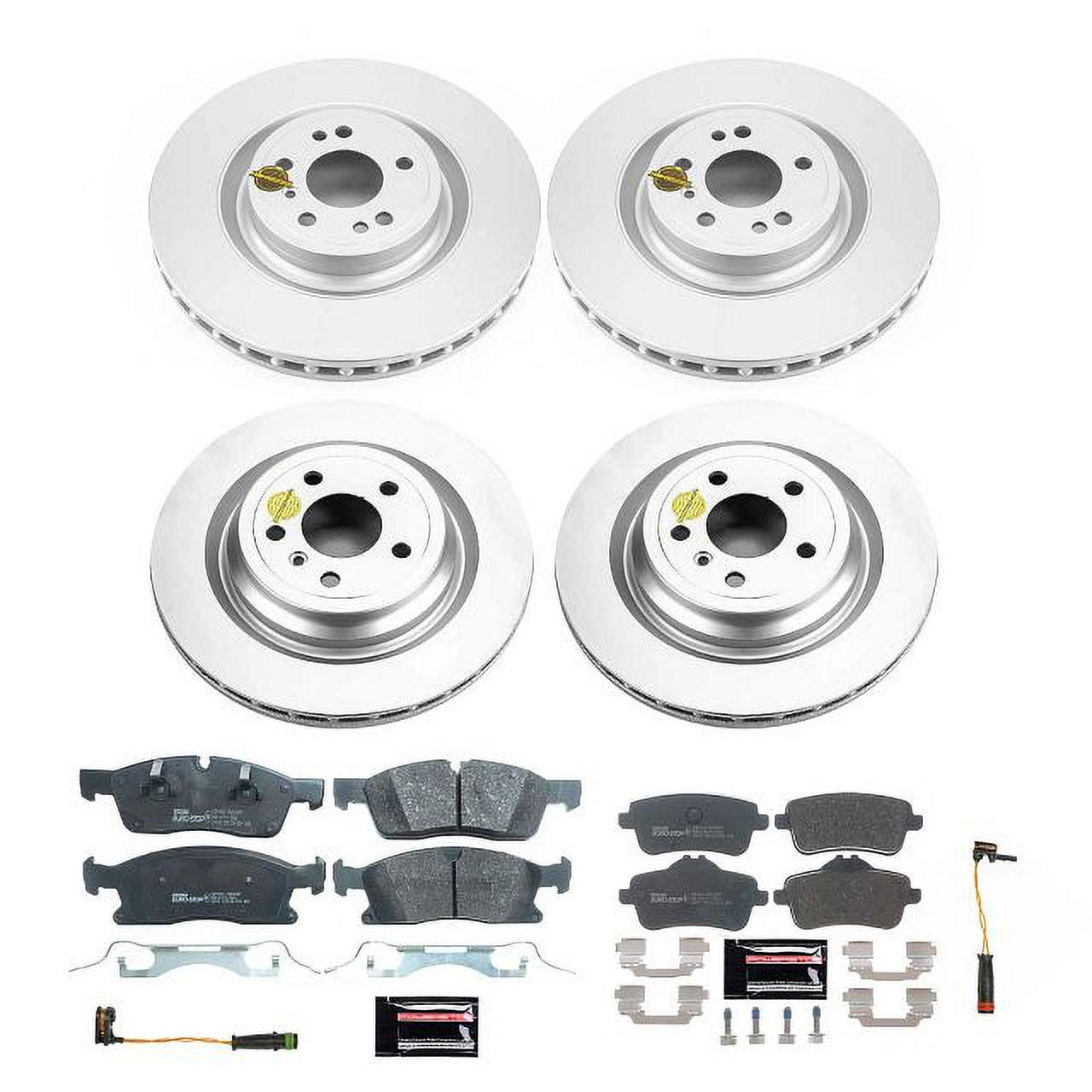 Power Stop Front and Rear Euro-Stop ECE-R90 Certified Brake Pad and Rotor Kit ESK8435