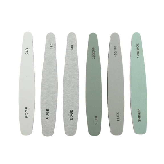 Unique Bargains 6 Pcs Durable Teardrop Nail Files Mixed Colors