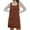Brown, variant on Sleeveless Women Square Neckline Solid Corduroy Mini Overall Dress with Pocket