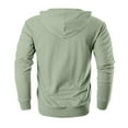 thumbnail image 5 of Dwralegc Mens Hoodies Long Sleeved Zip Up Hooded Sweaters Lightweight Drawstring Casual Hoodie Fall Solid Color Sport Cotas with Pockets Light Green XL, 5 of 7