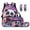 Panda Rose Flower, variant on Capybara Strawberry Leopard Print 5 Piece Kids School Backpack For Primary School Girls 17 Inch Book Bag Lunch Bag Pencil Pouch Bookmarks Back To School Gifts For Children