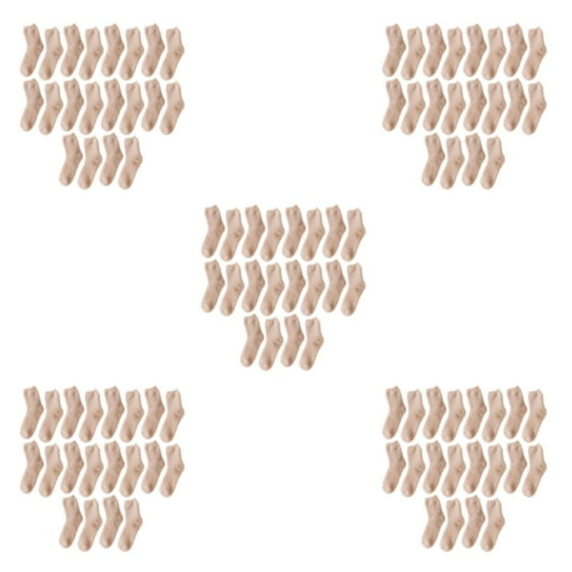 Wweixi 10pcs/set Elastic Fit For All Feet Shape Extra Thick Socks For Breathability Extra Polyester Exquisite Craft Khaki 5Set