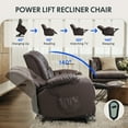 thumbnail image 3 of FLEXISPOT Power Lift Recliner Chair for Elderly with Massage and Heat Electric Lift Reclining Chair w/Cup Holders, Side Pockets Massage Recliner Sofa Chair,Brown, 3 of 6