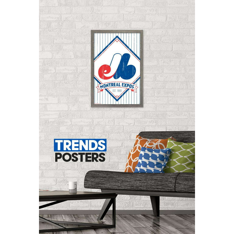 MLB Montreal Expos - Retro Logo 19 Wall Poster, 22.375 x 34, Framed 