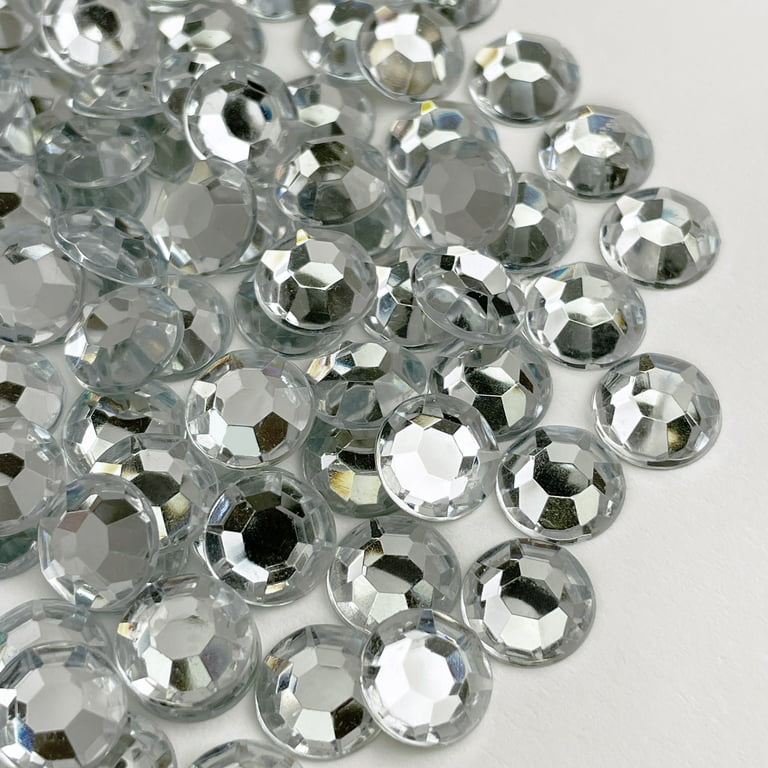Hello Hobby 9mm Round Flatback Clear Rhinestones, Loose Gemstones for  Unisex Kids and Adults, 120ct 