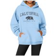 thumbnail image 2 of WEAIXIMIUNG Sweat à Capuche Décontracté pour Femmes Col Rond avec Poche Imprimé Lettre Anglaise, 2 of 3