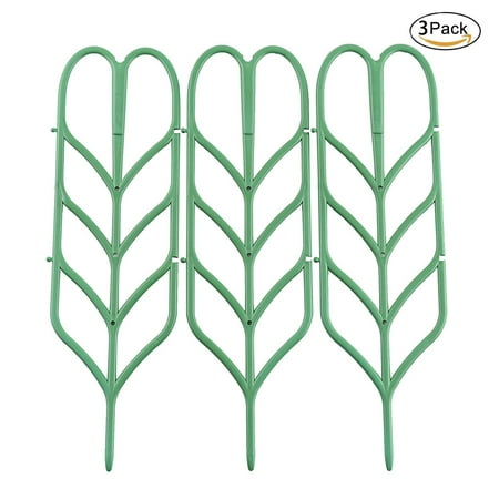 DIY Garden Trellis For Mini Climbing Plant Pot Support miniature Leaf Trellis 4" W x 14" H, , Green
