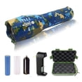 thumbnail image 1 of 2pc G1000 Military Tactical Flashlight 5 Modes Zoomable Adjustable Focus - Ultra Bright LED Tactical Flashlight - Full Kit (Camo Blue), 1 of 4
