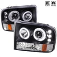 thumbnail image 1 of Spec-D Tuning Headlight Assembly 2LHP-F25099JM-TM Halogen Bulb; Dual Halo Projector Headlights With LED Accent Light; H1 High/Low Beam Bulb; Clear Lens; Matte Black Housing; Set Of 2, 1 of 10