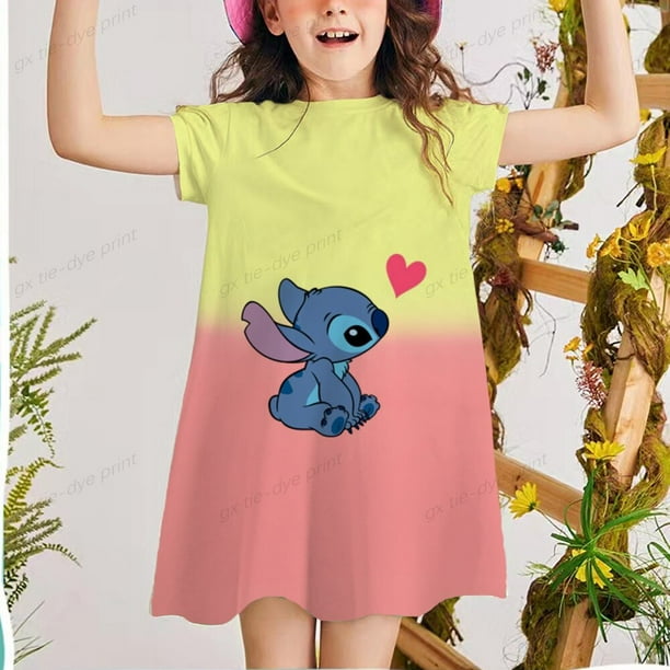 Lilo de Disney Stitch dibujos animados estampado bebe ninos ninas ninos vestido lindo fiesta de cumpleanos princesa vestido de Navidad para bebe Girls2T Gao Jinjia LED Bodega Aurrera en linea