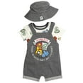 thumbnail image 3 of Harry Potter Infant Baby Boys French Terry Short Overalls T-Shirt and Hat 3 Piece Outfit Set Newborn to Infant, 3 of 5