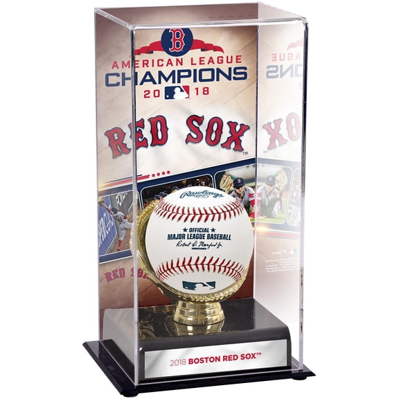 Collectible Boston Red Sox 2018 American League Champions Sublimated Display Case with Image