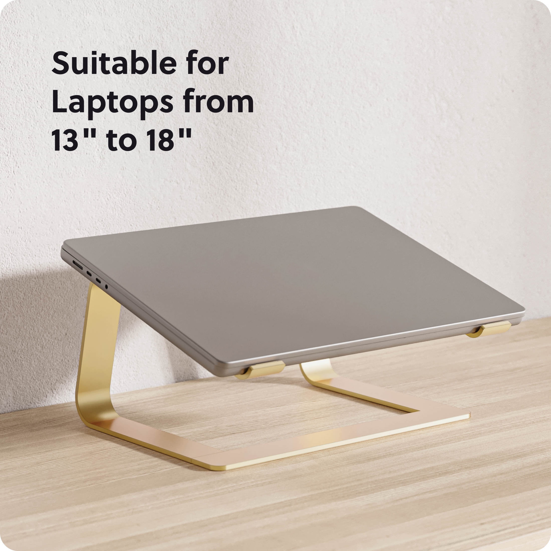 U Brands Adjustable Laptop Riser Stand, 11.6 x 10 x 5.5 in., Gold Metal