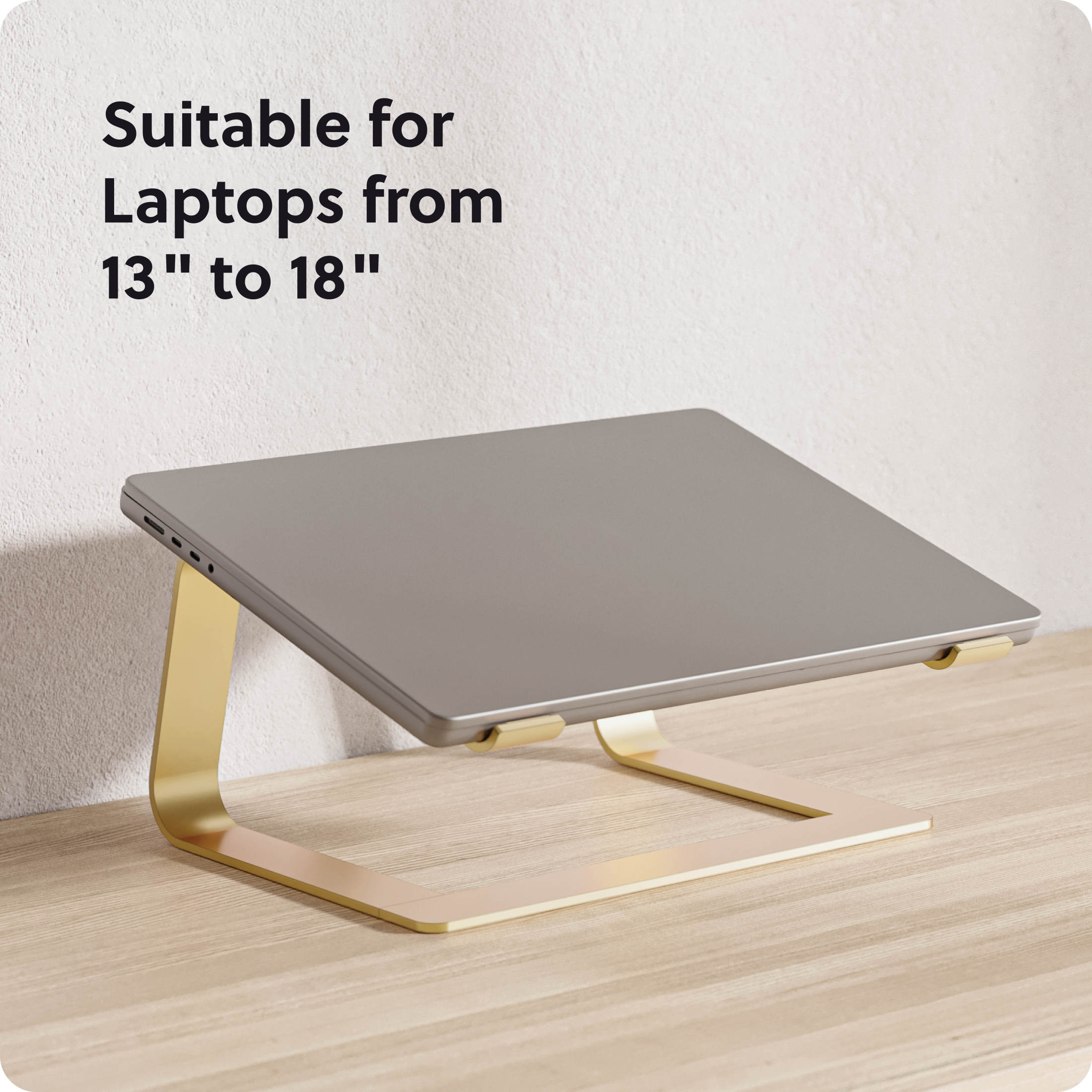 U Brands Adjustable Laptop Riser Stand, Gold Metal photo 2