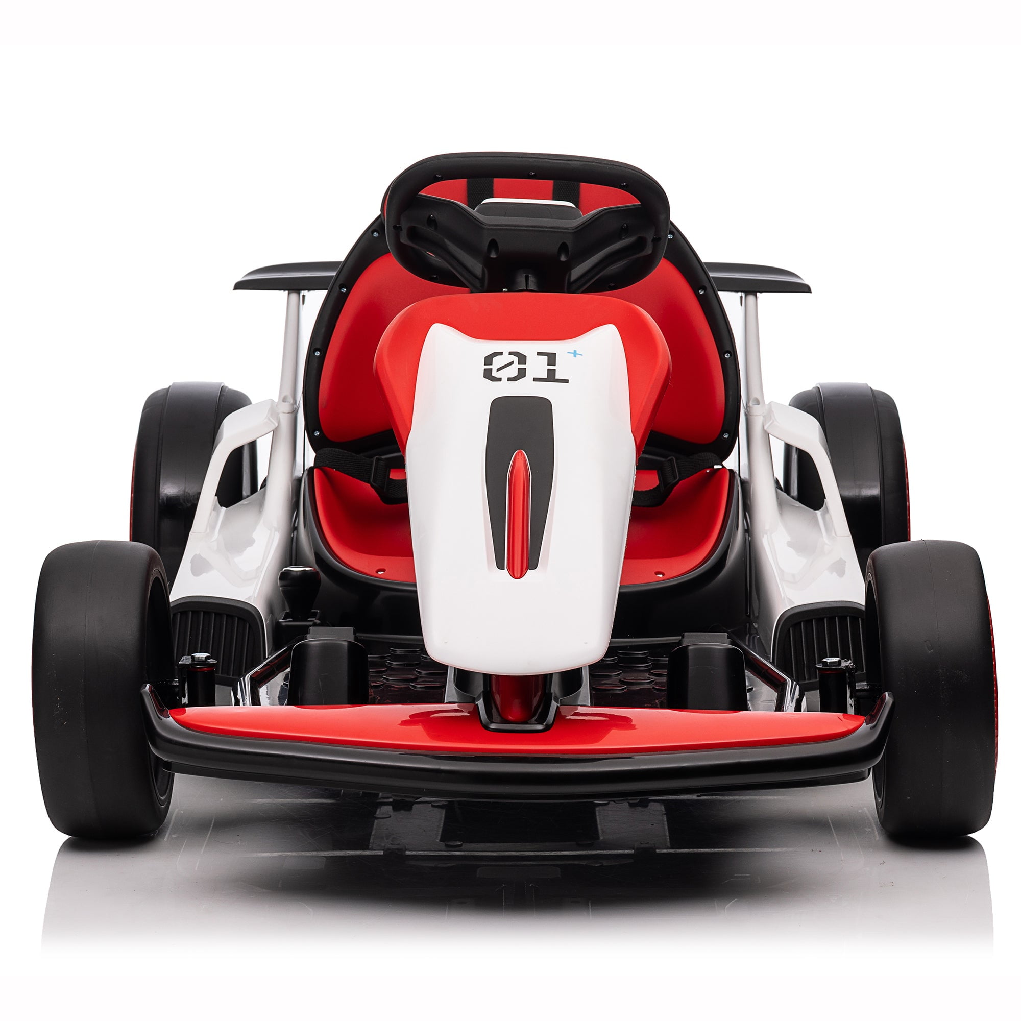 Joyracer 24V Go Kart for Kids, 7AH Battery Powered Ride on Car for Teens Ages 6+, Outdoor Ride on Toys, High-Low Speed 5-9MPH, Accelerator/Brake Pedal, 360°Drifting, Wear-Resistant Wheels, Red