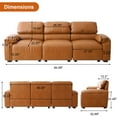 thumbnail image 4 of MAEVIS Fuax Leahter PU Mid-Century Sofa Modern Luxury Couches Deep Seat High Back 3-Seater Sectional Couch, Tan, 4 of 6