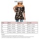 thumbnail image 4 of Camiseta de verano con cuello en V para mujer, cintura elástica, manga corta, estampado floral, dobladillo suelto, 4 of 6