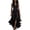 Black, variant on Women Ruffle Satin High Low Prom Dress Sleeveless V Neck Halter Tie Waist Midi Dress Wedding Guest Party Cocktail Dress Royal Blue