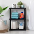 thumbnail image 7 of 3-Shelf Heavy Duty Plastic Storage Shelves, 120lb Capacity, 33"H x 24"W x 12"D, Medium Modular Shelving Unit Storage Organizer for Garage, Home, Bathroom & Laundry, Storage Rack - Black, 7 of 7