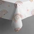 thumbnail image 5 of White Boho Bohemia Rainbow Hearts Pattern Square Tablecloth,Waterproof Square Table Cover,Wipeable Spillproof Washable Table Cover for Home Kitchen Party Decor 42"X42"(107x107cm), 5 of 6