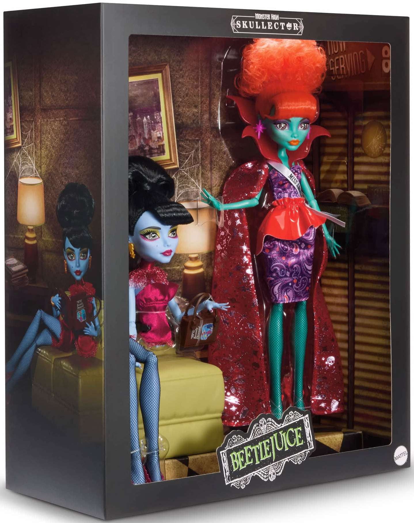 Monster High Skullector Miss Argentina & Super-Shriek Receptionist Doll 2-Pack [Beetlejuice Waiting Room]