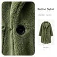 thumbnail image 4 of Smsaxvxz Women's Winter Coat Casual Trench Fleece Long Collared Warm Jacket with Pockets Green 2XL, 4 of 6