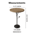 thumbnail image 5 of GZXS 15.75" Round Accent Side Table, Small Vintage Industrial End Table with Bark-Textured Top, Metal Pedestal Base w/ Tree Branch & Bird Design, for Corners and Small Spaces (Natural), 5 of 7