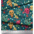thumbnail image 3 of Soimoi Poly Georgette Fabric Dot,Bone & Skull Print Fabric by The Yard 42 Inch Wide, 3 of 3