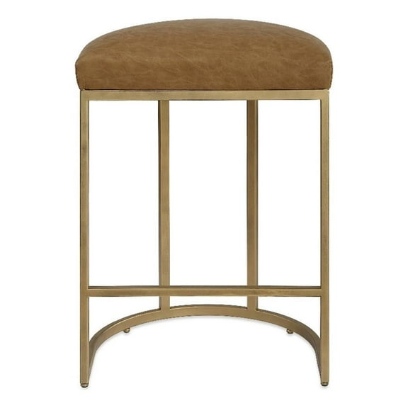 Bowery Hill Accent Engineered Wood Counter Stool in Antique Brass