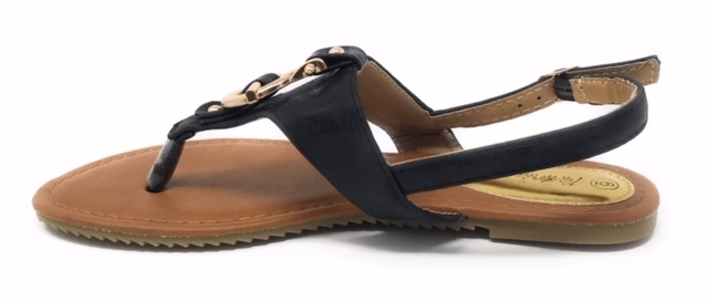 Victoria K Women's Gold Buckle Metallic Sandals