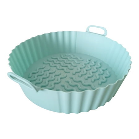 

Pompotops 7.5 Inch Reusable Air Fryer Silicone Baking Pan Air Fryer Silicone Pad Air Fryer Lined Heat Resistant Easy Cleaning for 3 to 5 Qt for Air fryer Oven Accessories (Sku Blue)