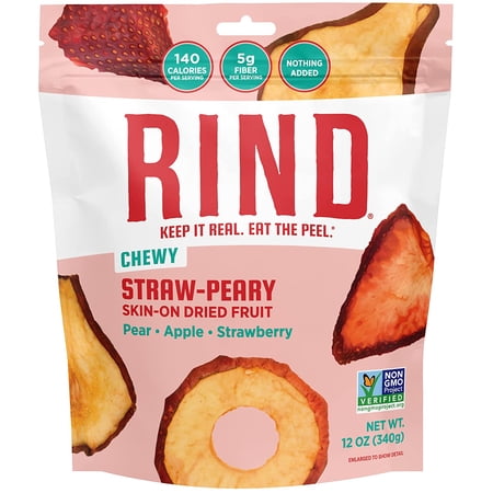 Rind Snacks Straw-Peary Skin-On Dried Fruit, 12 Ounce