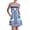 Blue, variant on Women's Printed Square Neck Midi Dress 100% Polyester Buttoned Pockets Zipper No Stretch Casual Everyday Wear Chic